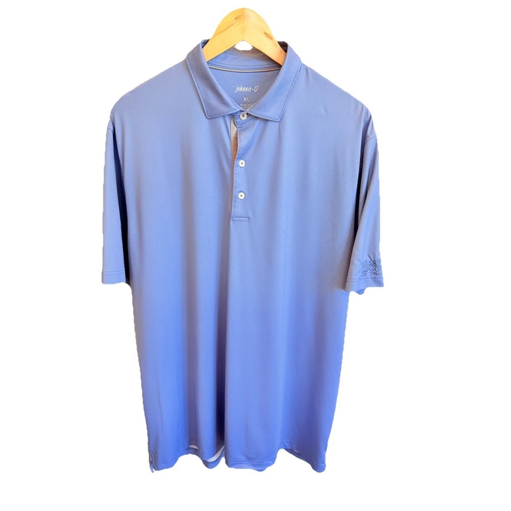 Johnnie-O Mens XL Performance Polo Shirt Blue UPF 50 Golf Tennis